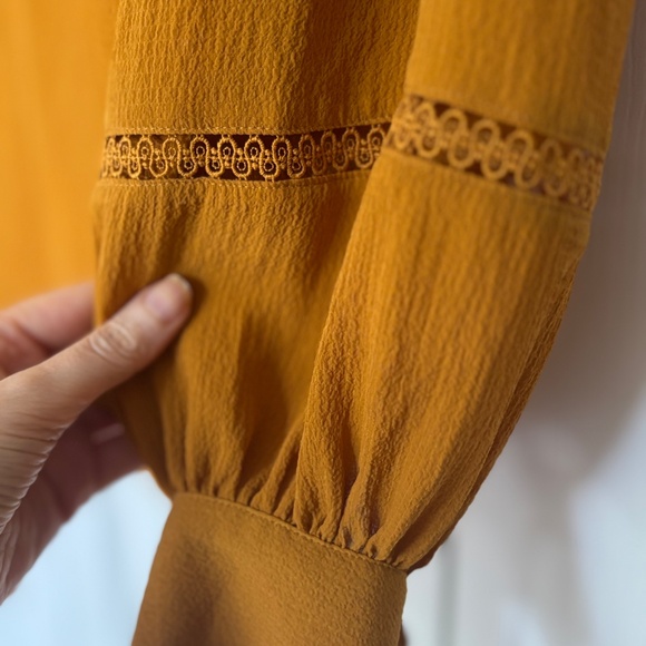 Long Sleeve Popover with Lace Tape Inserts - Picture 2 of 6